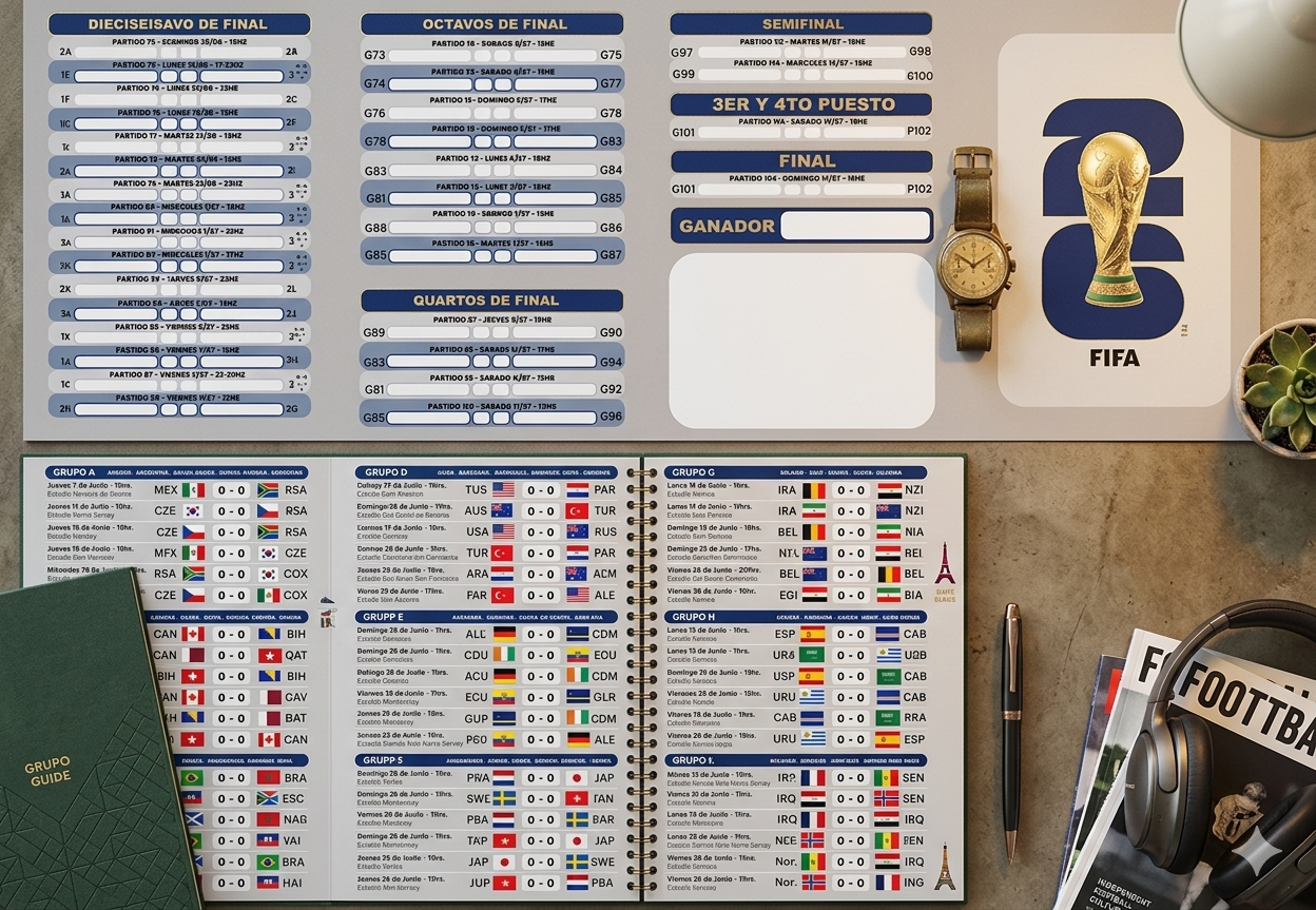 Fixture Mundial 2026 ⚽🏆 |Todos los Partidos + Horarios (5 pdf)